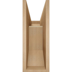 Ekena Millwork - BKTUR0756X20X20THR06RCPR - Timberthane Faux Wood Thorton Style Bracket w/ Offset Brace, Slat Ends, 7 1/2"W x 20"D x 20"H, Primed Tan