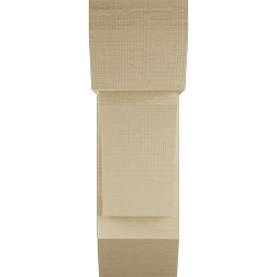 Ekena Millwork - BKTUR0756X20X24THR06RCPR - Timberthane Faux Wood Thorton Style Bracket w/ Offset Brace, Slat Ends, 7 1/2"W x 20"D x 24"H, Primed Tan