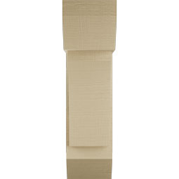 Ekena Millwork - BKTUR0756X20X28THR06RCPR - Timberthane Faux Wood Thorton Style Bracket w/ Offset Brace, Slat Ends, 7 1/2"W x 20"D x 28"H, Primed Tan