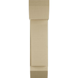Ekena Millwork - BKTUR0756X20X32THR06RCPR - Timberthane Faux Wood Thorton Style Bracket w/ Offset Brace, Slat Ends, 7 1/2"W x 20"D x 32"H, Primed Tan