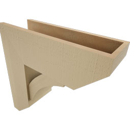 Ekena Millwork - BKTUR0756X22X22THR06RCPR - Timberthane Faux Wood Thorton Style Bracket w/ Offset Brace, Slat Ends, 7 1/2"W x 22"D x 22"H, Primed Tan