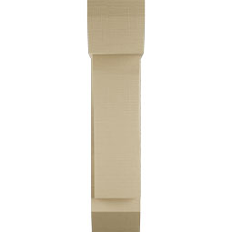Ekena Millwork - BKTUR0756X22X34THR06RCPR - Timberthane Faux Wood Thorton Style Bracket w/ Offset Brace, Slat Ends, 7 1/2"W x 22"D x 34"H, Primed Tan
