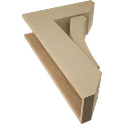 Ekena Millwork - BKTUR0756X22X34THR06RCPR - Timberthane Faux Wood Thorton Style Bracket w/ Offset Brace, Slat Ends, 7 1/2"W x 22"D x 34"H, Primed Tan