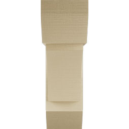 Ekena Millwork - BKTUR0756X24X24THR06RCPR - Timberthane Faux Wood Thorton Style Bracket w/ Offset Brace, Slat Ends, 7 1/2"W x 24"D x 24"H, Primed Tan
