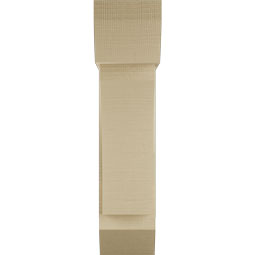 Ekena Millwork - BKTUR0756X24X32THR06RCPR - Timberthane Faux Wood Thorton Style Bracket w/ Offset Brace, Slat Ends, 7 1/2"W x 24"D x 32"H, Primed Tan