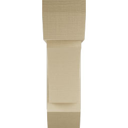 Ekena Millwork - BKTUR0756X26X26THR06RCPR - Timberthane Faux Wood Thorton Style Bracket w/ Offset Brace, Slat Ends, 7 1/2"W x 26"D x 26"H, Primed Tan