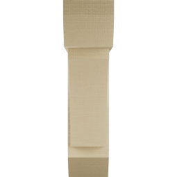 Ekena Millwork - BKTUR0756X26X30THR06RCPR - Timberthane Faux Wood Thorton Style Bracket w/ Offset Brace, Slat Ends, 7 1/2"W x 26"D x 30"H, Primed Tan