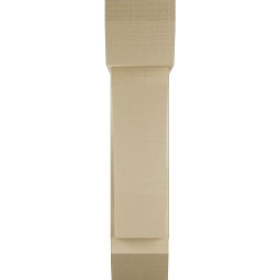 Ekena Millwork - BKTUR0756X26X34THR06RCPR - Timberthane Faux Wood Thorton Style Bracket w/ Offset Brace, Slat Ends, 7 1/2"W x 26"D x 34"H, Primed Tan