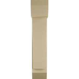 Ekena Millwork - BKTUR0756X26X38THR06RCPR - Timberthane Faux Wood Thorton Style Bracket w/ Offset Brace, Slat Ends, 7 1/2"W x 26"D x 38"H, Primed Tan
