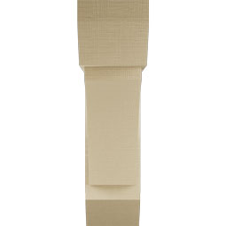 Ekena Millwork - BKTUR0756X28X28THR06RCPR - Timberthane Faux Wood Thorton Style Bracket w/ Offset Brace, Slat Ends, 7 1/2"W x 28"D x 28"H, Primed Tan