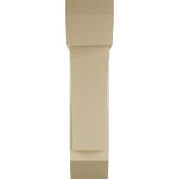 Ekena Millwork - BKTUR0756X28X32THR06RCPR - Timberthane Faux Wood Thorton Style Bracket w/ Offset Brace, Slat Ends, 7 1/2"W x 28"D x 32"H, Primed Tan