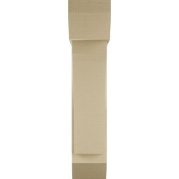 Ekena Millwork - BKTUR0756X28X36THR06RCPR - Timberthane Faux Wood Thorton Style Bracket w/ Offset Brace, Slat Ends, 7 1/2"W x 28"D x 36"H, Primed Tan