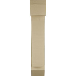 Ekena Millwork - BKTUR0756X28X40THR06RCPR - Timberthane Faux Wood Thorton Style Bracket w/ Offset Brace, Slat Ends, 7 1/2"W x 28"D x 40"H, Primed Tan