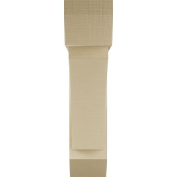 Ekena Millwork - BKTUR0756X32X32THR06RCPR - Timberthane Faux Wood Thorton Style Bracket w/ Offset Brace, Slat Ends, 7 1/2"W x 32"D x 32"H, Primed Tan