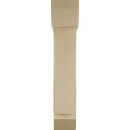 Ekena Millwork - BKTUR0756X32X40THR06RCPR - Timberthane Faux Wood Thorton Style Bracket w/ Offset Brace, Slat Ends, 7 1/2"W x 32"D x 40"H, Primed Tan