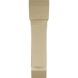 Ekena Millwork - BKTUR0756X34X34THR06RCPR - Timberthane Faux Wood Thorton Style Bracket w/ Offset Brace, Slat Ends, 7 1/2"W x 34"D x 34"H, Primed Tan