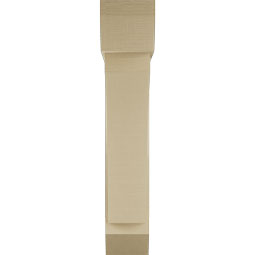 Ekena Millwork - BKTUR0756X34X40THR06RCPR - Timberthane Faux Wood Thorton Style Bracket w/ Offset Brace, Slat Ends, 7 1/2"W x 34"D x 40"H, Primed Tan