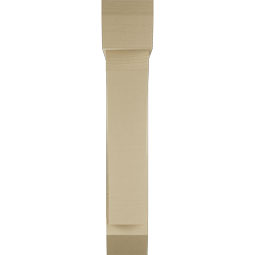 Ekena Millwork - BKTUR0756X34X42THR06RCPR - Timberthane Faux Wood Thorton Style Bracket w/ Offset Brace, Slat Ends, 7 1/2"W x 34"D x 42"H, Primed Tan