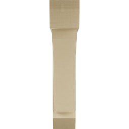 Ekena Millwork - BKTUR0756X38X38THR06RCPR - Timberthane Faux Wood Thorton Style Bracket w/ Offset Brace, Slat Ends, 7 1/2"W x 38"D x 38"H, Primed Tan