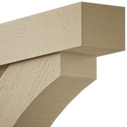 Ekena Millwork - BKTUROTHR44 - Timberthane Rough Cedar Faux Wood Thorton Block Bracket w/ Offset Brace