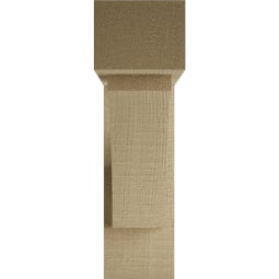 Ekena Millwork - BKTUROTHR44 - Timberthane Rough Cedar Faux Wood Thorton Block Bracket w/ Offset Brace