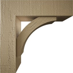 Ekena Millwork - BKTUROTHR44 - Timberthane Rough Cedar Faux Wood Thorton Block Bracket w/ Offset Brace