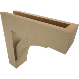 Ekena Millwork - BKTUROTHR44 - Timberthane Rough Cedar Faux Wood Thorton Block Bracket w/ Offset Brace