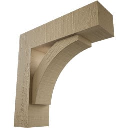 Ekena Millwork - BKTUROTHR44 - Timberthane Rough Cedar Faux Wood Thorton Block Bracket w/ Offset Brace
