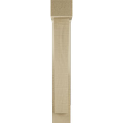 Ekena Millwork - BKTUR0352X14X22THR05RCPR - Timberthane Faux Wood Thorton Style Bracket w/ Offset Brace, Block Ends, 3 1/2"W x 14"D x 22"H, Primed Tan