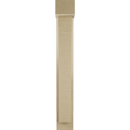 Ekena Millwork - BKTUR0352X14X26THR05RCPR - Timberthane Faux Wood Thorton Style Bracket w/ Offset Brace, Block Ends, 3 1/2"W x 14"D x 26"H, Primed Tan