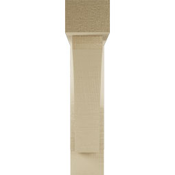 Ekena Millwork - BKTUR0352X16X16THR05RCPR - Timberthane Faux Wood Thorton Style Bracket w/ Offset Brace, Block Ends, 3 1/2"W x 16"D x 16"H, Primed Tan