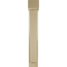 Ekena Millwork - BKTUR0352X16X24THR05RCPR - Timberthane Faux Wood Thorton Style Bracket w/ Offset Brace, Block Ends, 3 1/2"W x 16"D x 24"H, Primed Tan