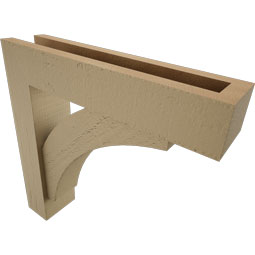 Ekena Millwork - BKTUROTHR44 - Timberthane Rough Cedar Faux Wood Thorton Block Bracket w/ Offset Brace