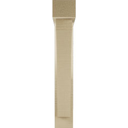 Ekena Millwork - BKTUR0352X18X22THR05RCPR - Timberthane Faux Wood Thorton Style Bracket w/ Offset Brace, Block Ends, 3 1/2"W x 18"D x 22"H, Primed Tan