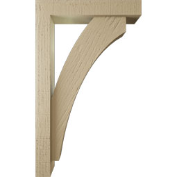 Ekena Millwork - BKTUR0352X18X30THR05RCPR - Timberthane Faux Wood Thorton Style Bracket w/ Offset Brace, Block Ends, 3 1/2"W x 18"D x 30"H, Primed Tan