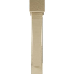 Ekena Millwork - BKTUR0352X20X20THR05RCPR - Timberthane Faux Wood Thorton Style Bracket w/ Offset Brace, Block Ends, 3 1/2"W x 20"D x 20"H, Primed Tan