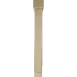 Ekena Millwork - BKTUR0352X26X30THR05RCPR - Timberthane Faux Wood Thorton Style Bracket w/ Offset Brace, Block Ends, 3 1/2"W x 26"D x 30"H, Primed Tan