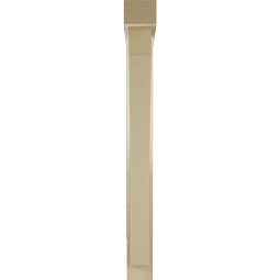 Ekena Millwork - BKTUR0352X26X34THR05RCPR - Timberthane Faux Wood Thorton Style Bracket w/ Offset Brace, Block Ends, 3 1/2"W x 26"D x 34"H, Primed Tan