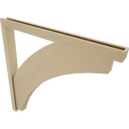 Ekena Millwork - BKTUR0352X44X44THR05RCPR - Timberthane Faux Wood Thorton Style Bracket w/ Offset Brace, Block Ends, 3 1/2"W x 44"D x 44"H, Primed Tan