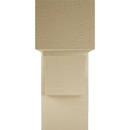 Ekena Millwork - BKTUR0554X14X14THR05RCPR - Timberthane Faux Wood Thorton Style Bracket w/ Offset Brace, Block Ends, 5 1/2"W x 14"D x 14"H, Primed Tan