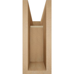 Ekena Millwork - BKTUR0554X14X14THR05RCPR - Timberthane Faux Wood Thorton Style Bracket w/ Offset Brace, Block Ends, 5 1/2"W x 14"D x 14"H, Primed Tan