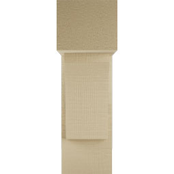Ekena Millwork - BKTUR0554X14X18THR05RCPR - Timberthane Faux Wood Thorton Style Bracket w/ Offset Brace, Block Ends, 5 1/2"W x 14"D x 18"H, Primed Tan