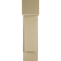 Ekena Millwork - BKTUR0554X14X22THR05RCPR - Timberthane Faux Wood Thorton Style Bracket w/ Offset Brace, Block Ends, 5 1/2"W x 14"D x 22"H, Primed Tan