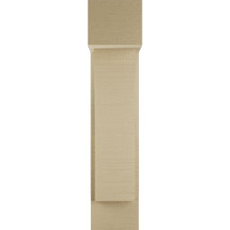 Ekena Millwork - BKTUR0554X14X26THR05RCPR - Timberthane Faux Wood Thorton Style Bracket w/ Offset Brace, Block Ends, 5 1/2"W x 14"D x 26"H, Primed Tan