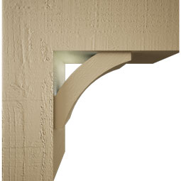 Ekena Millwork - BKTUR0554X16X16THR05RCPR - Timberthane Faux Wood Thorton Style Bracket w/ Offset Brace, Block Ends, 5 1/2"W x 16"D x 16"H, Primed Tan
