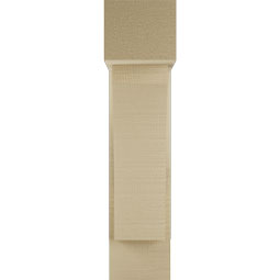 Ekena Millwork - BKTUR0554X16X24THR05RCPR - Timberthane Faux Wood Thorton Style Bracket w/ Offset Brace, Block Ends, 5 1/2"W x 16"D x 24"H, Primed Tan