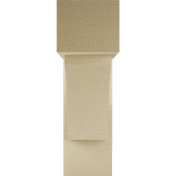 Ekena Millwork - BKTUR0554X18X18THR05RCPR - Timberthane Faux Wood Thorton Style Bracket w/ Offset Brace, Block Ends, 5 1/2"W x 18"D x 18"H, Primed Tan