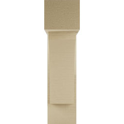 Ekena Millwork - BKTUR0554X18X22THR05RCPR - Timberthane Faux Wood Thorton Style Bracket w/ Offset Brace, Block Ends, 5 1/2"W x 18"D x 22"H, Primed Tan