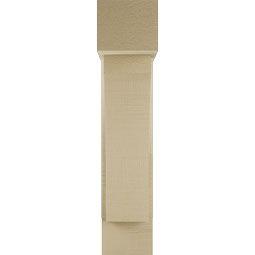 Ekena Millwork - BKTUR0554X18X26THR05RCPR - Timberthane Faux Wood Thorton Style Bracket w/ Offset Brace, Block Ends, 5 1/2"W x 18"D x 26"H, Primed Tan
