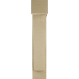 Ekena Millwork - BKTUR0554X18X30THR05RCPR - Timberthane Faux Wood Thorton Style Bracket w/ Offset Brace, Block Ends, 5 1/2"W x 18"D x 30"H, Primed Tan